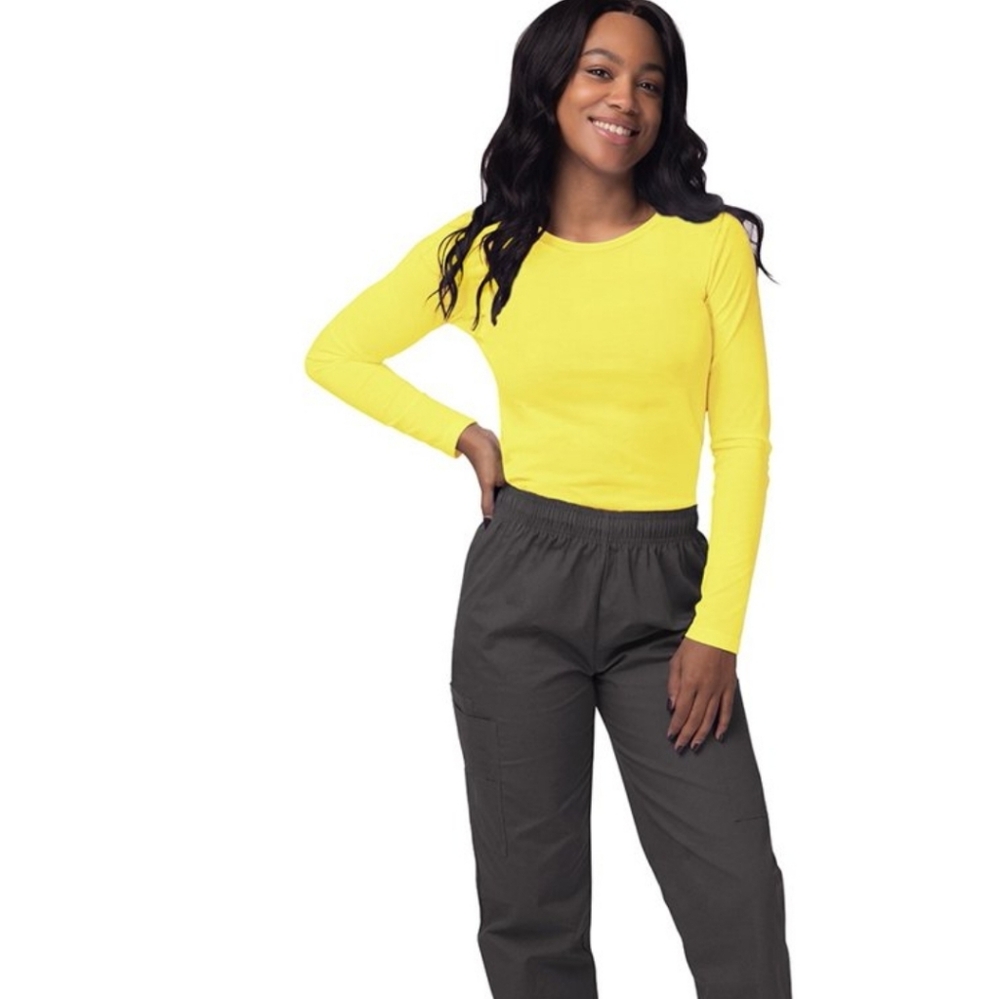 Sivvan Under-Scrub Long Sleeve Lemon Yellow T Shirt Cotton Poly Blend Like NEW - Picture 5 of 6